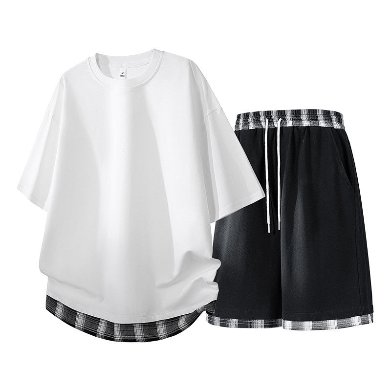 Herren lässiges Freizeit-Set mit lässigem T-Shirt und Shorts Echoarchiv