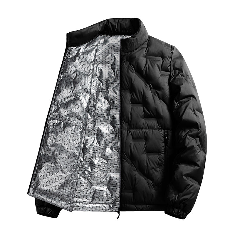 Herren Leichte gesteppte Thermojacke mit Stehkragen und Reißverschlusstaschen Echoarchiv