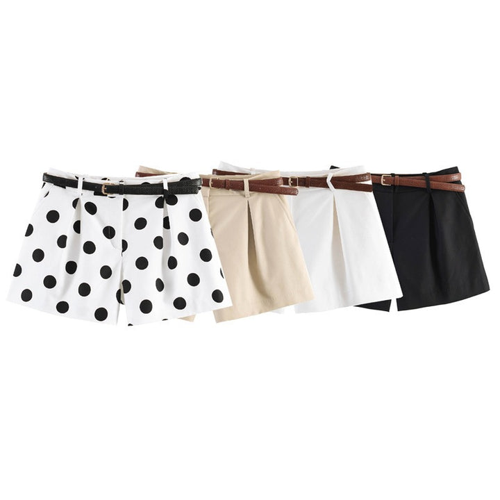 Damen elegante Polka-Dot-Shorts mit Gürtel Echo Archiv