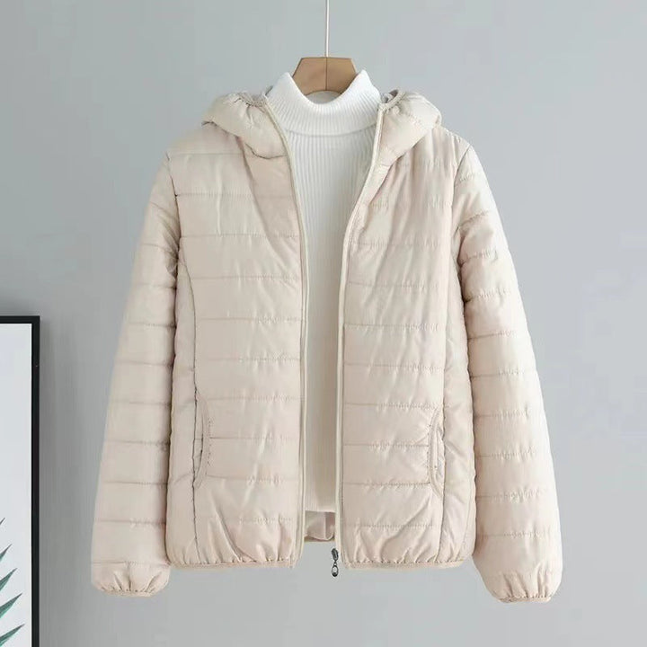 Damen gesteppte Übergangsjacke mit praktischen Taschen und Kapuze Echoarchiv