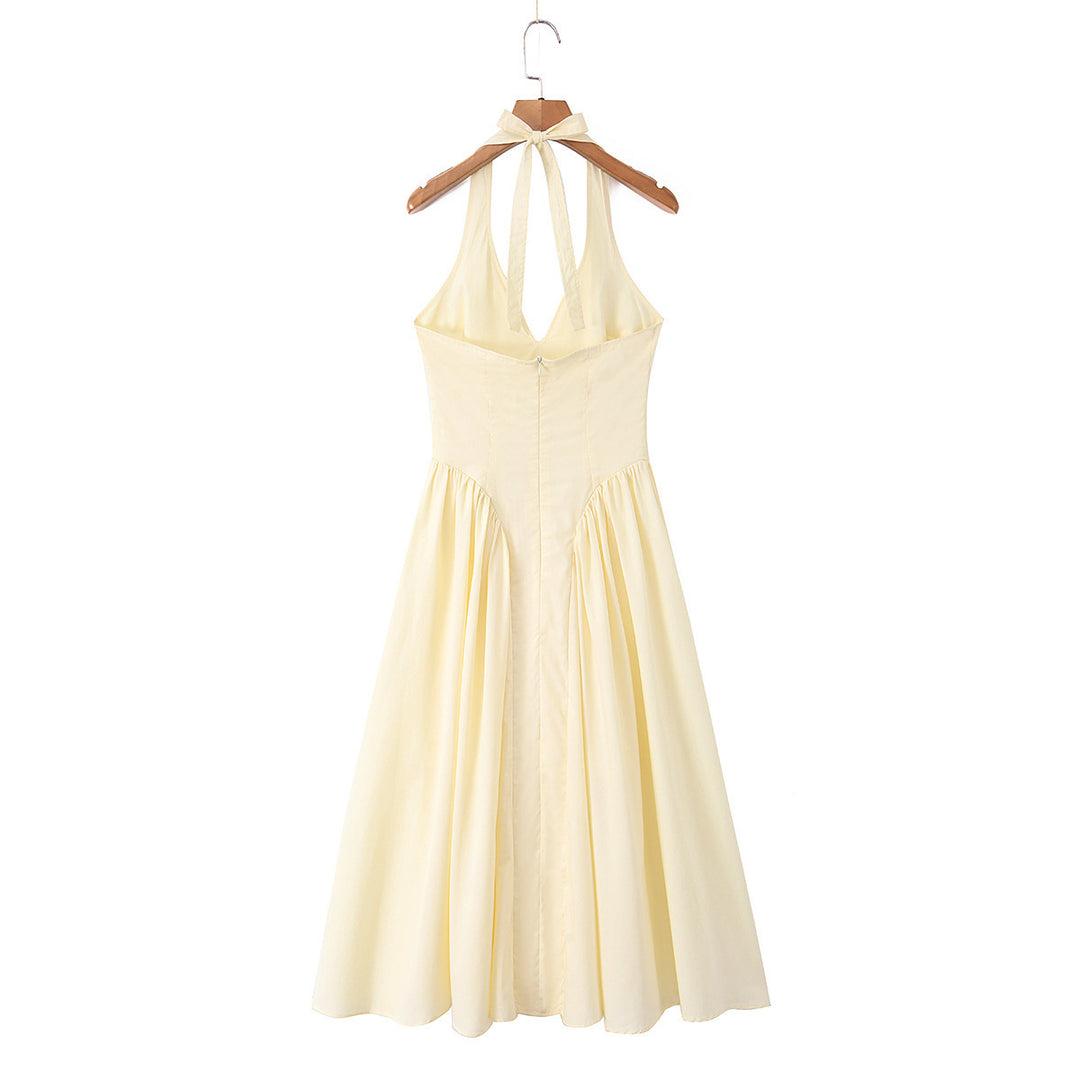 Damen Maxi-Kleid mit elegantem V-Ausschnitt und raffinierten Falten Echo Archiv