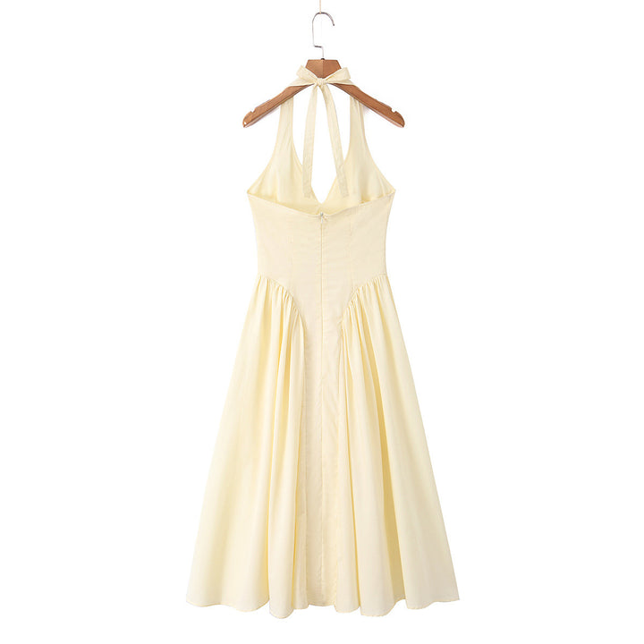 Damen Maxi-Kleid mit elegantem V-Ausschnitt und raffinierten Falten Echo Archiv
