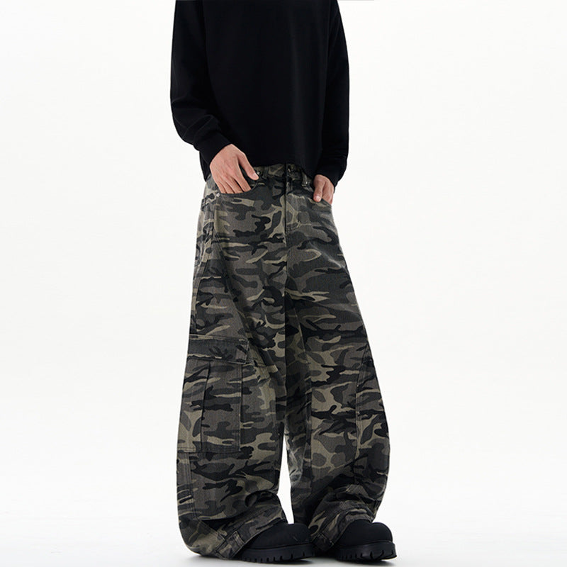 Herren Ultraweite Cargohhose im Baggy‑Cut mit tiefem Schritt Echo Archiv
