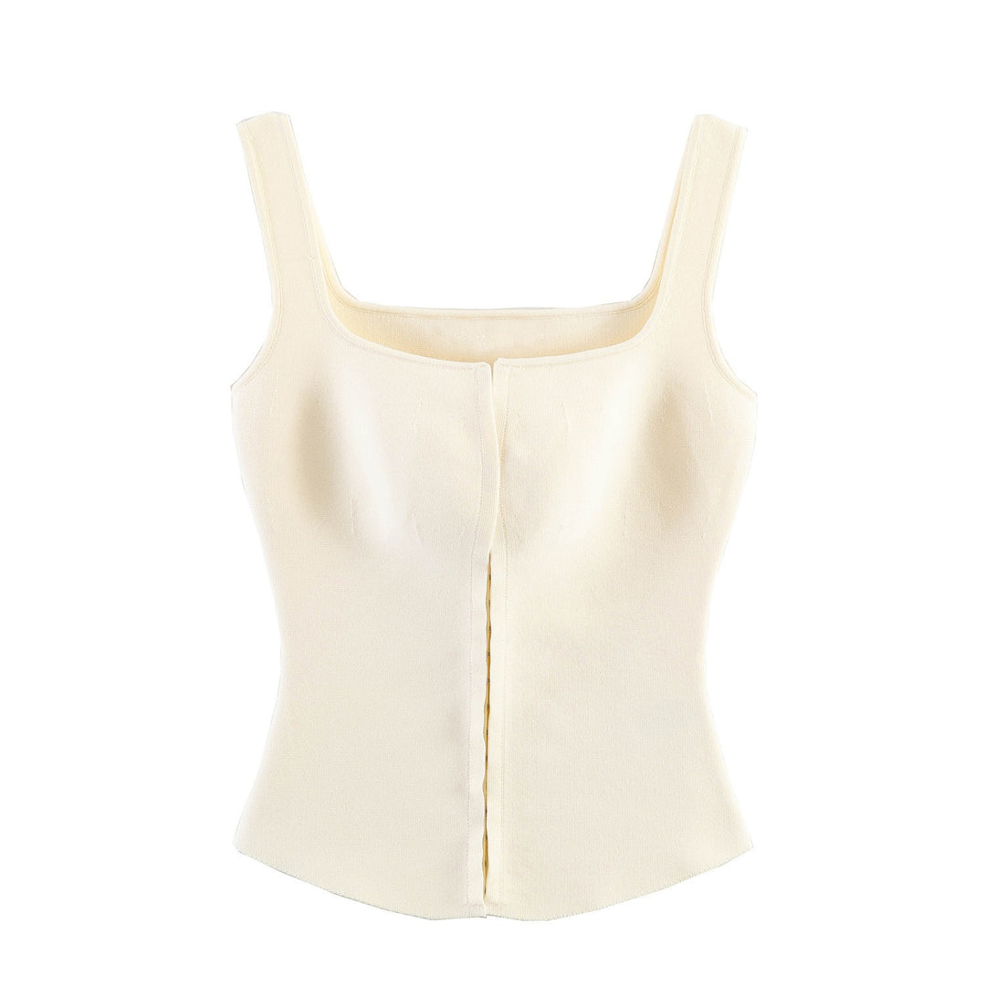 Damen tailliertes Camisole-Top mit quadratischem Ausschnitt und elastischem Material Echo Archiv