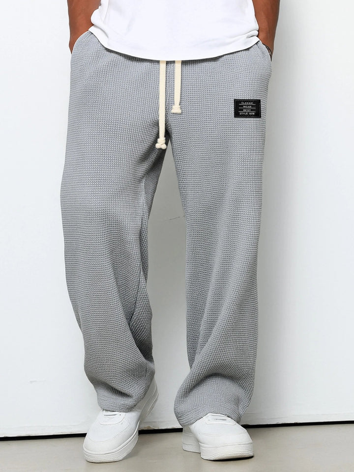 Herren nan lässige Waffelstrick Loungehose mit Kordelzug und geradem Schnitt Echo Archiv