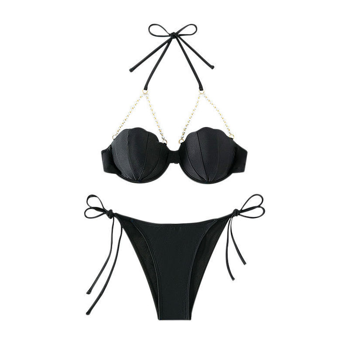 Damen Bikinioberteil mit muschelförmigem Design und Perlenschnürung Echo Archiv
