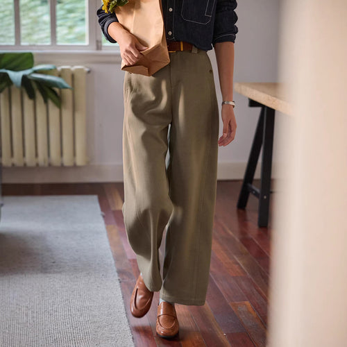 Damen Elegante und bequeme Hochtaillierte Stoffhose Echoarchiv