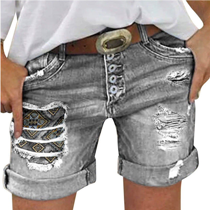 Damen JEchoarchivns-Shorts mit lässigem Fransen-Design und modischen Applikationen Echoarchiv