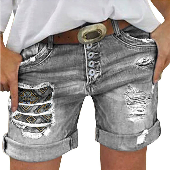 Damen JEchoarchivns-Shorts mit lässigem Fransen-Design und modischen Applikationen Echoarchiv