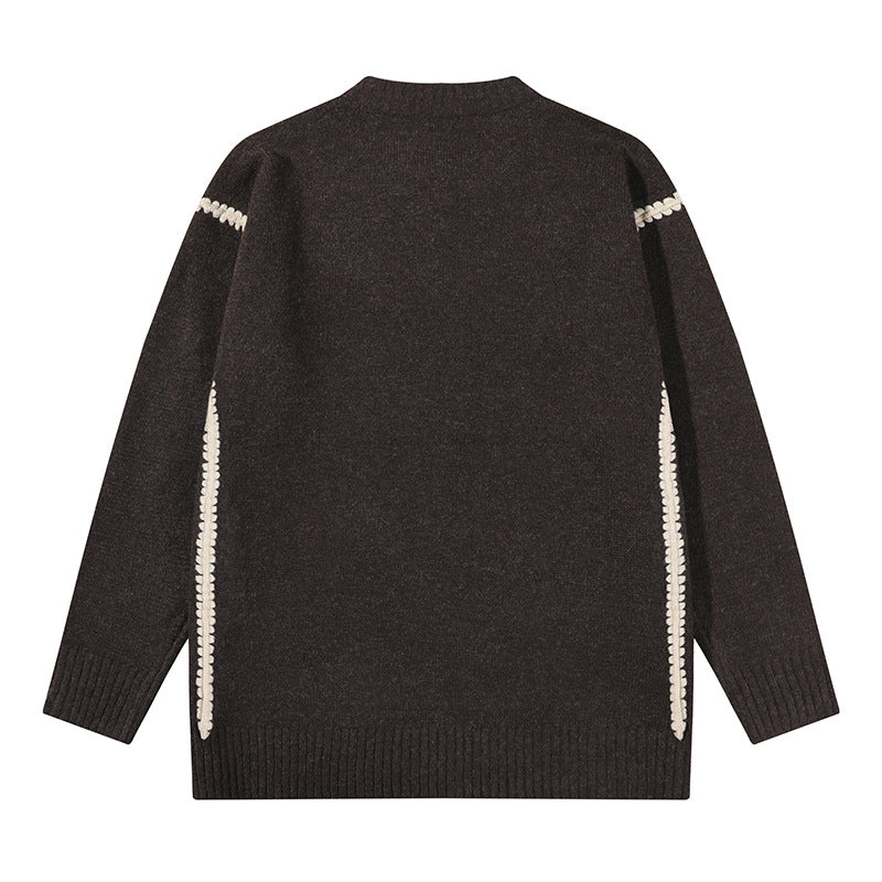 Unisex Oversize Feinstrick-Pullover mit Rundhalsausschnitt und Rippenbündchen Echoarchiv