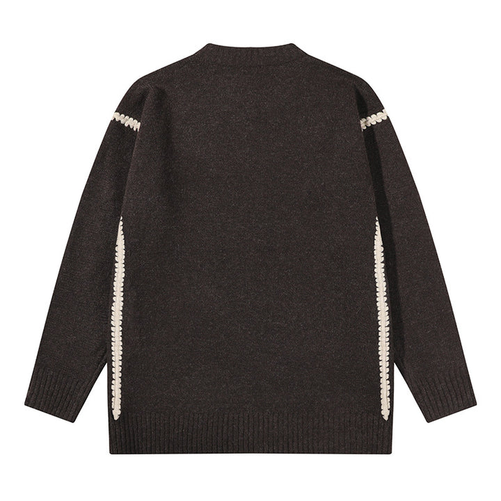 Unisex Oversize Feinstrick-Pullover mit Rundhalsausschnitt und Rippenbündchen Echoarchiv