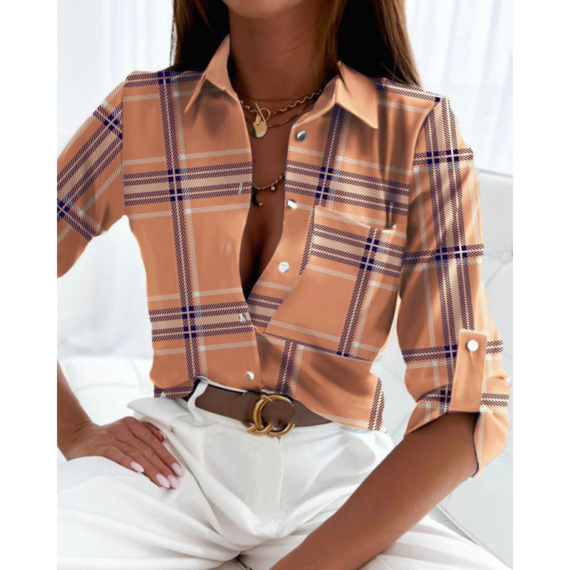 Damen modische Bluse mit künstlerischem Linienstil Echo Archiv