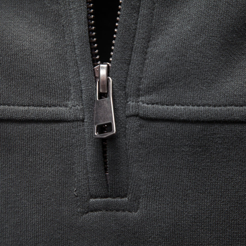 Herren Hochkragen-Sweatshirt mit Halbreißverschluss und Thermofleece-Innenfutter Echoarchiv
