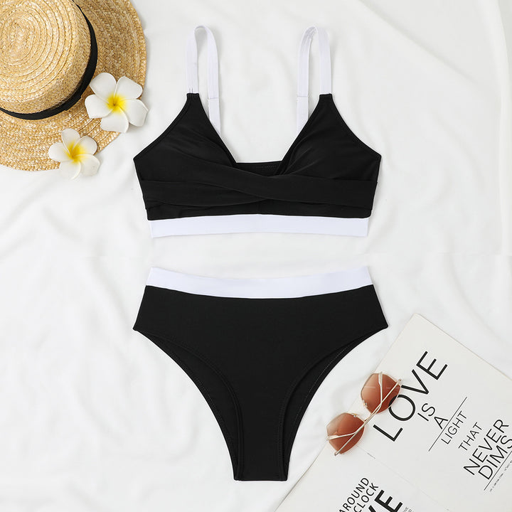Damen Bikini-Set mit innovativem Wickeloberteil und hohem Taillenbund Echo Archiv