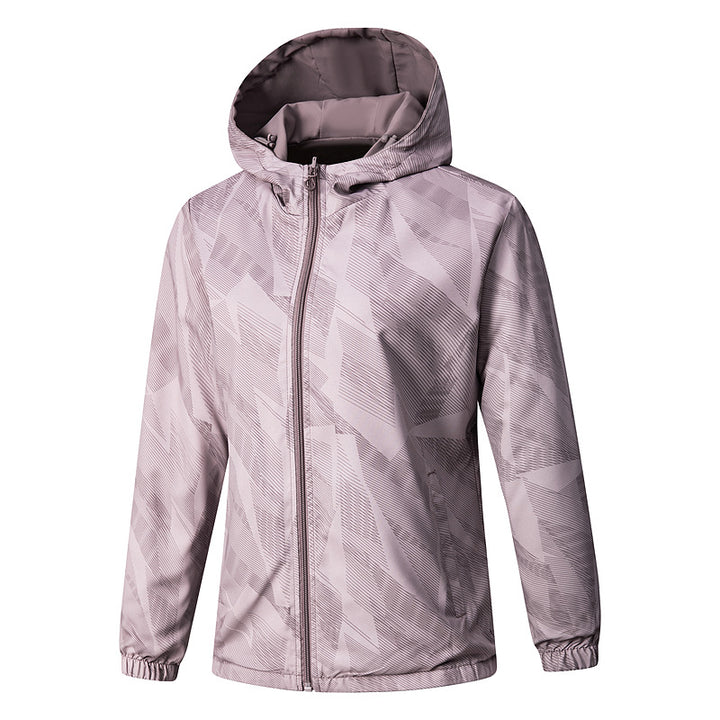 Damen Leichte technische Kapuzenjacke wasserabweisend mit Vollzip und elastischen Bündchen Echo Archiv