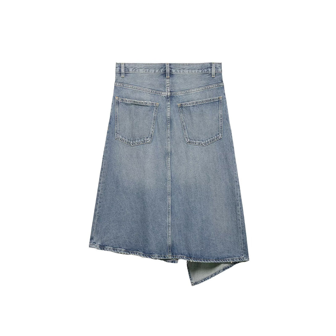 Damen Asymmetrischer Denim‑Wickelrock mit Einsätzen und Taschen Echo Archiv