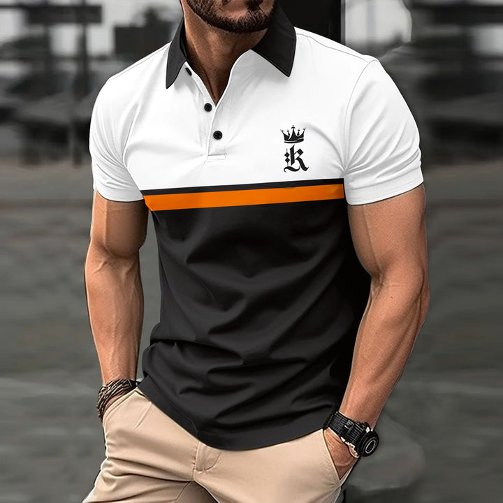 Herren modisches Kurzarm-T-Shirt mit Kontraststreifen Echoarchiv