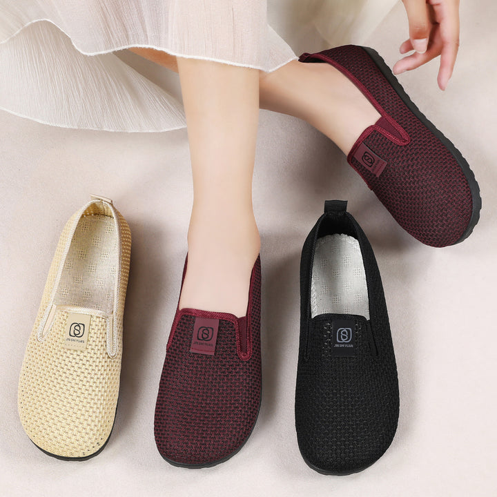 Damen nan atmungsaktiver gestrickter Slipper mit elastischem Einstieg und dämpfender EVA-Laufsohle Echo Archiv