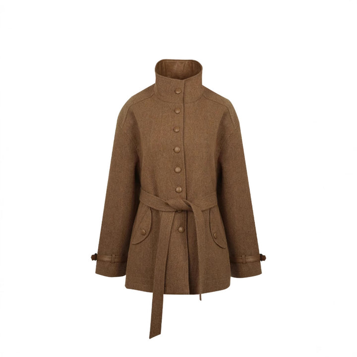 Damen Elegante und bequeme Wolljacke mit hohem Kragen Echoarchiv