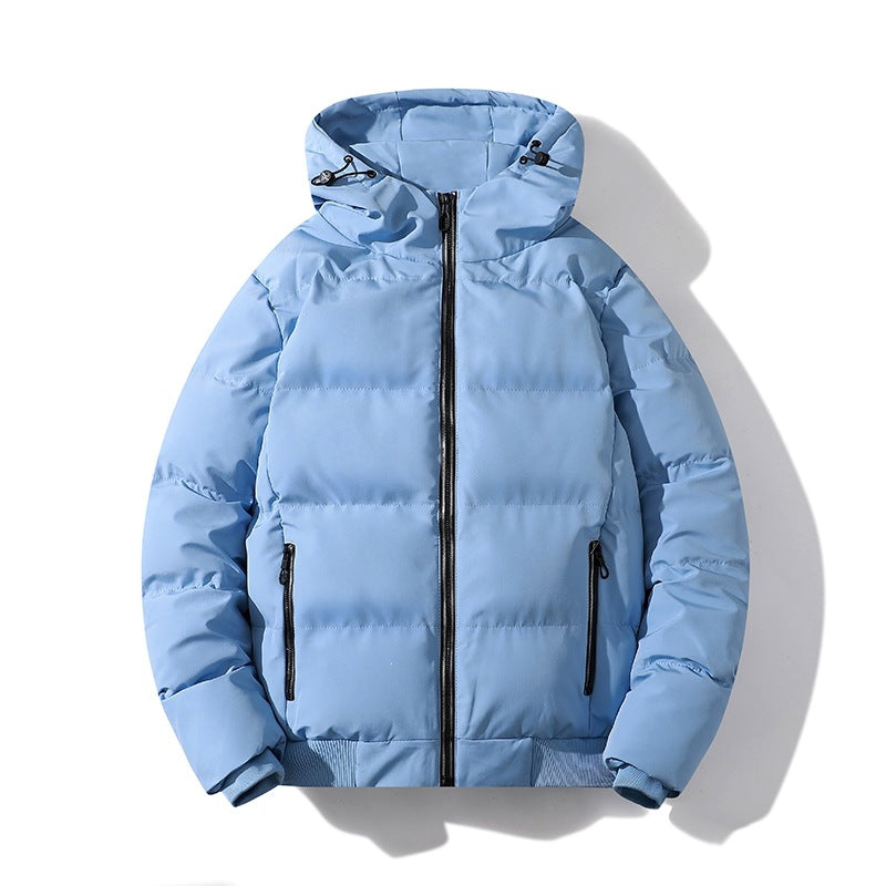 Herren Kurze Thermo-Steppjacke mit Kapuze, mattierter Oberfläche & Kontrastreißverschlüssen Echoarchiv