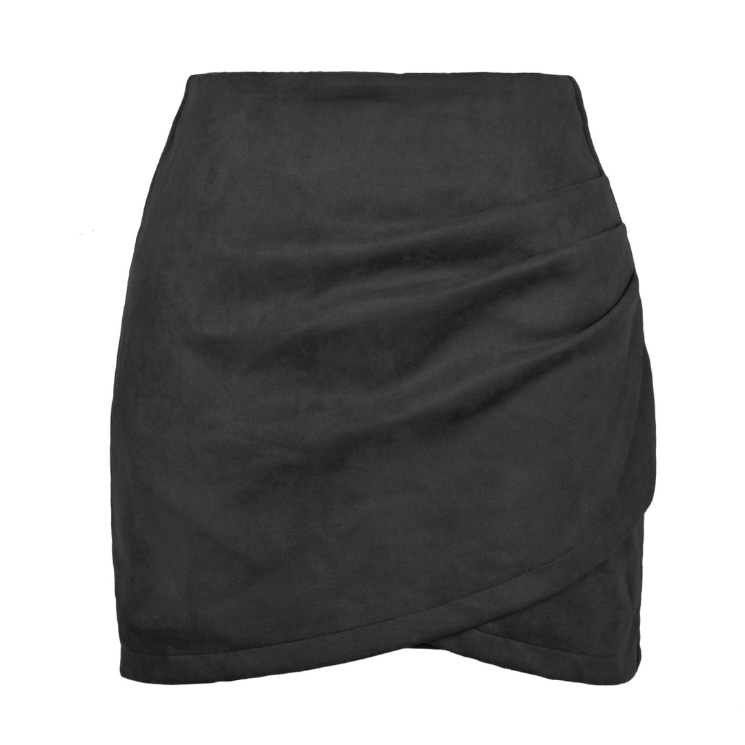 Damen High-Waist Wickelrock aus samtigem Mikrofaser – Rosévia
