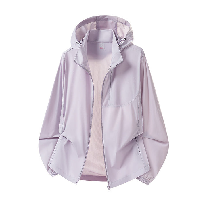 Damen Leichter Windbreaker mit Kapuze Echo Archiv