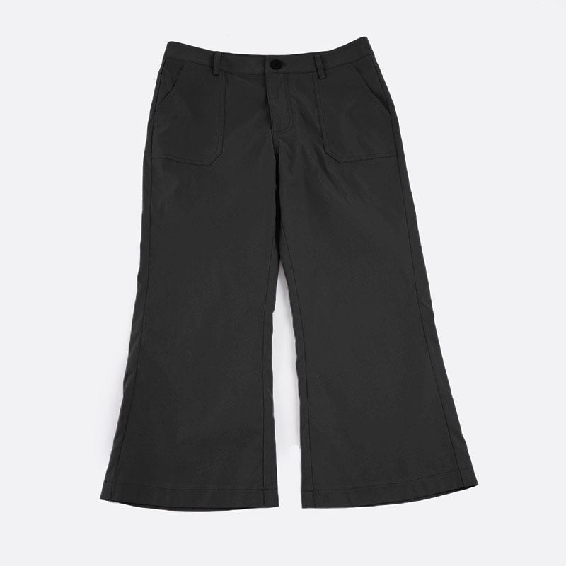 Damen Verkürzte ausgestellte Stretch-Hose mit aufgesetzten Taschen – Avélisse