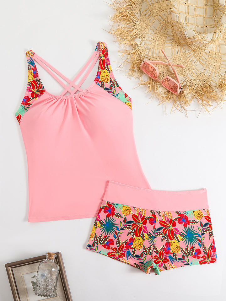 Damen Tankini-Set mit sportlichem Schnitt und floralem Design Echo Archiv