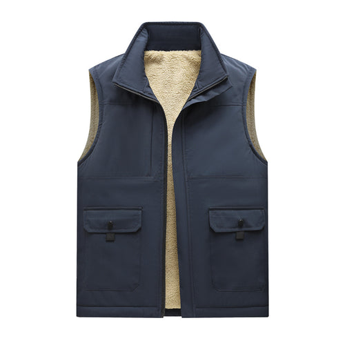 Herren Gefütterte Outdoor‑Utilityweste mit Teddy‑Inlay und Frontklappentaschen Echoarchiv