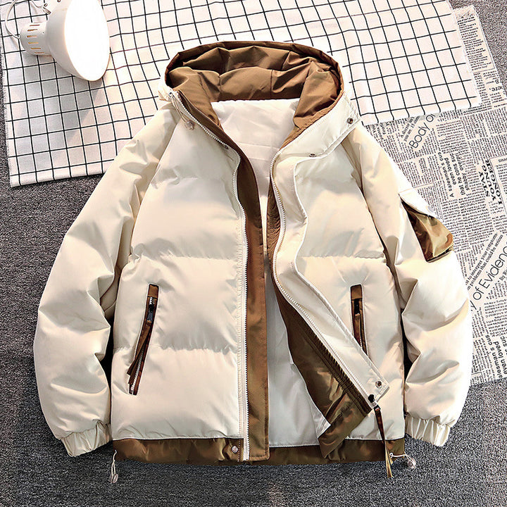 Männer's -isolierter Puffer-Hoodie-Winterjacke mit Kontrastfutter und Utility-Reißverschlusstaschen Echo Archiv