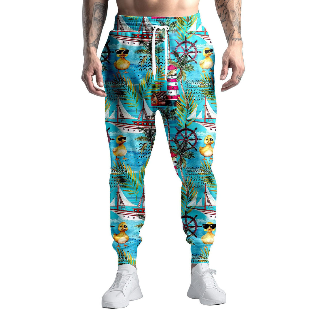 Herren Sportliche Jogginghose mit kreativem Mustermix Echoarchiv