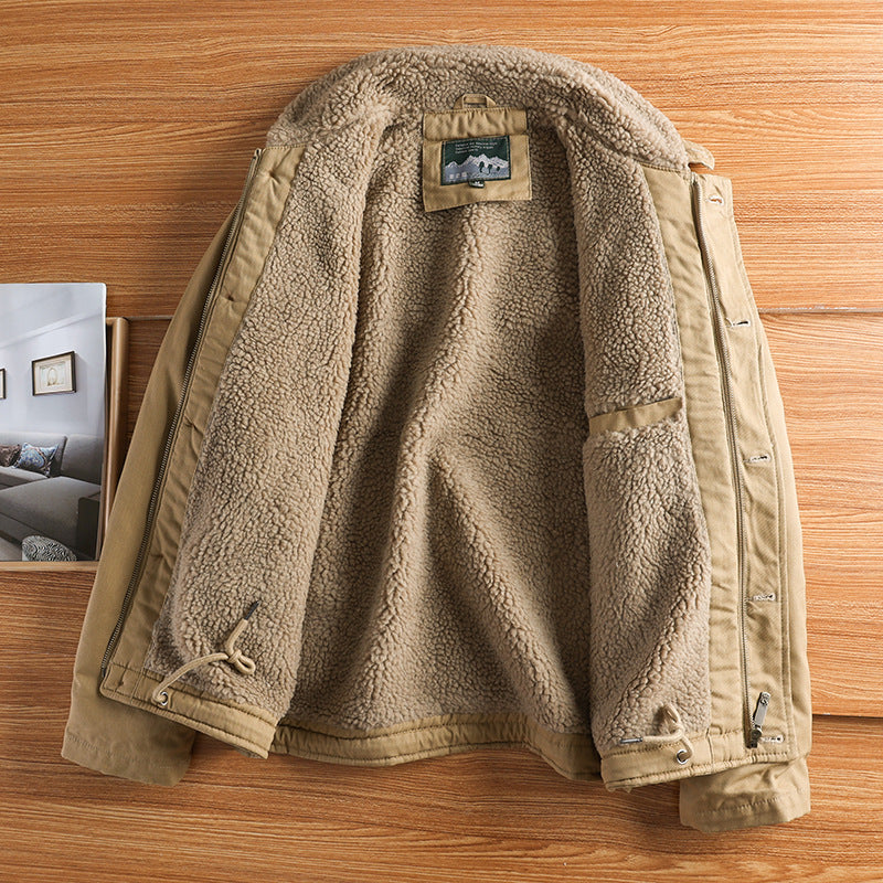 Herren nan militärisch inspirierte Canvasjacke mit Teddykragen, isolierender Innenlage und Kordelzug Echo Archiv
