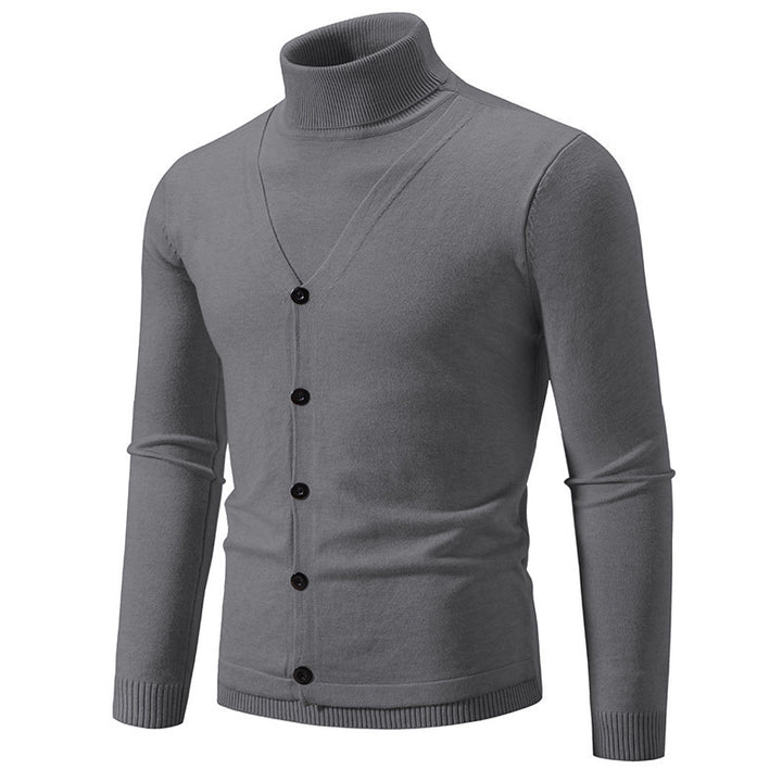 Herren Strickjacke mit hochstehendem Kragen und Knopfleiste Echoarchiv