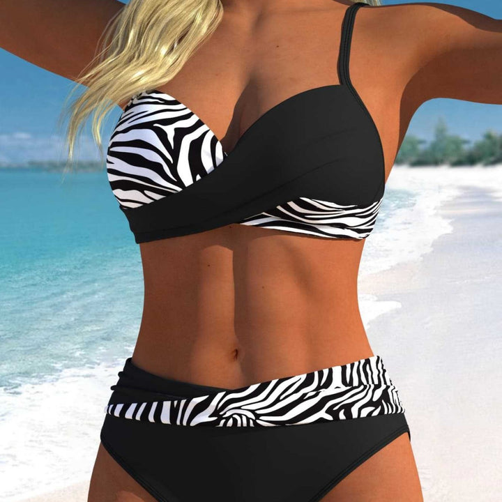 Damen Sportliches Bikini-Set mit Wickeldesign und hohem Bund Echo Archiv