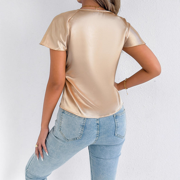 Damen Satinbluse mit eleganten Wellenästen Echo Archiv