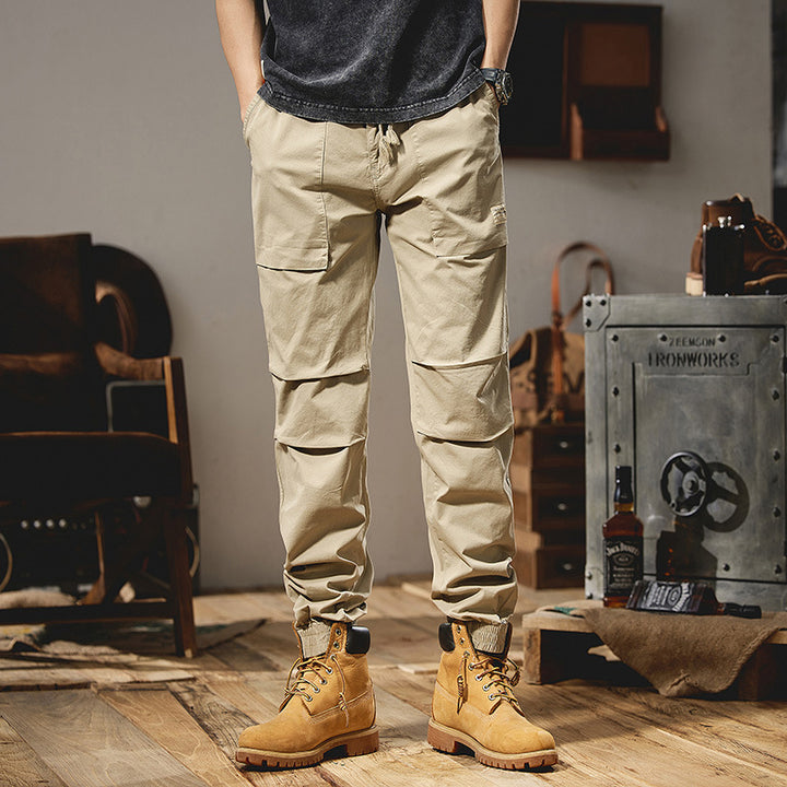 Herren Funktionale Kargo-Joggerhose mit Kniepaneelen, elastischen Bündchen und Mehrfachtaschen Echo Archiv