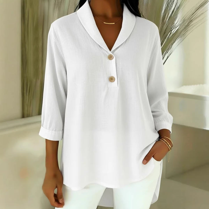 Damen Elegantes Hemd mit modernem Kragen und Knopfdetails Echo Archiv