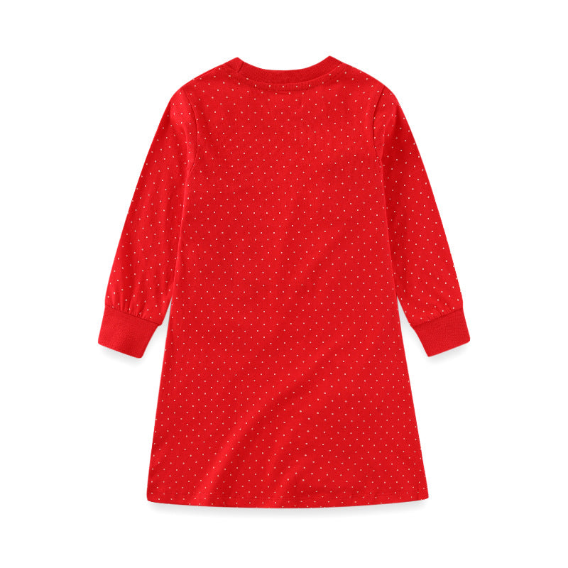 Mädchen Langarmkleid mit bunten Tierapplikationen Echo Archiv