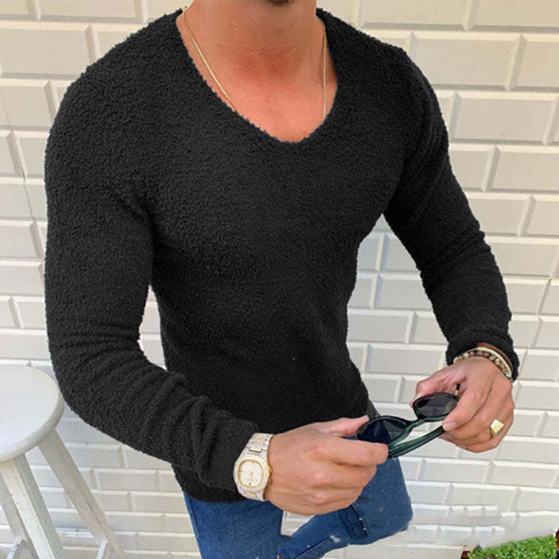 Herren kuscheliger V-Ausschnitt Pullover Echoarchiv