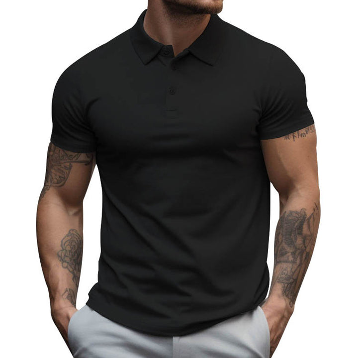 Herren nan athletisches figurnahes Piqué-Poloshirt kurzärmelig mit verdeckter Knopfleiste Echo Archiv