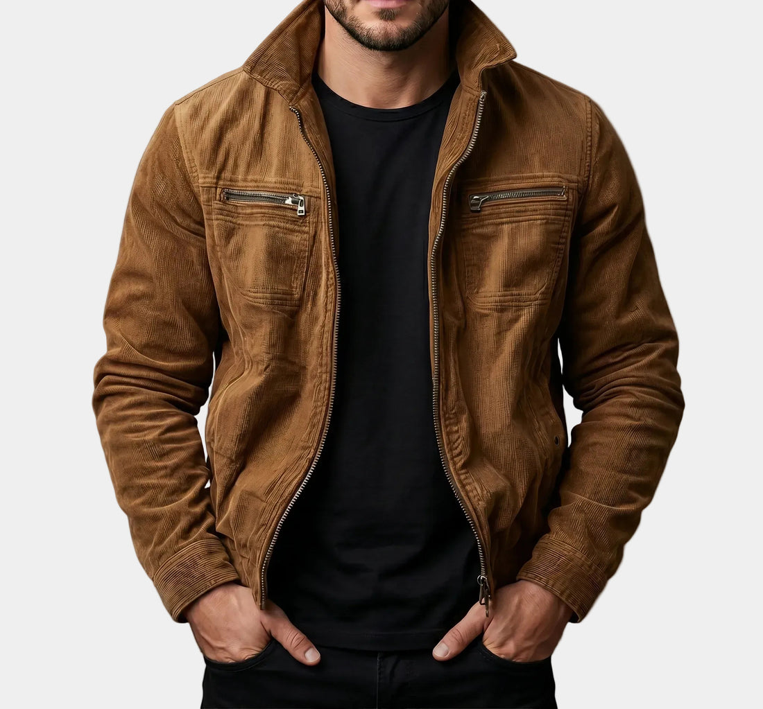 Herren Modische Übergangs-Utility-Jacke mit Reißverschluss – Taviero