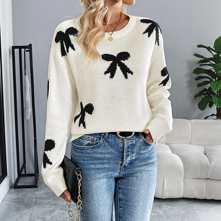 Damen Modischer Pullover mit Schleifenmuster Echo Archiv