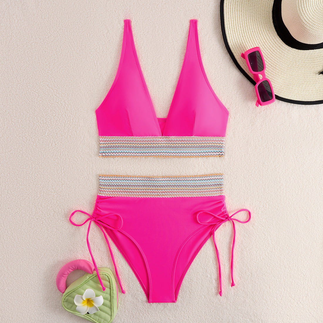 Damen Zweiteiliges Bikini-Set mit breitem Gummibund und hochwertige Rippstruktur – Maréssa