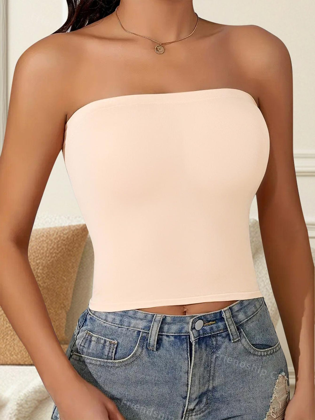 Damen Bandeau-Oberteil mit dekorativem Ketten-Design und elastischer Passform Echo Archiv