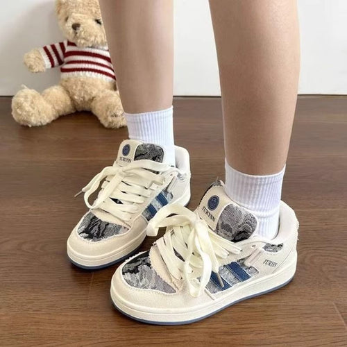 Damen Vintage Sport Sneakers mit modischem Denim-Design Echo Archiv