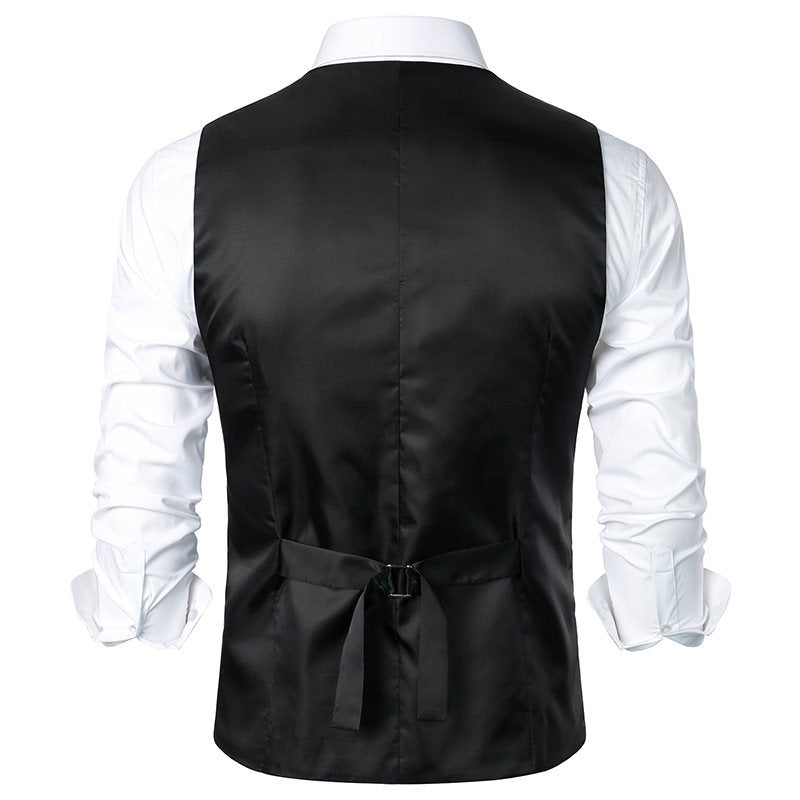Herren elegante Anzugweste mit feinem Hahnentritt-Muster Echoarchiv