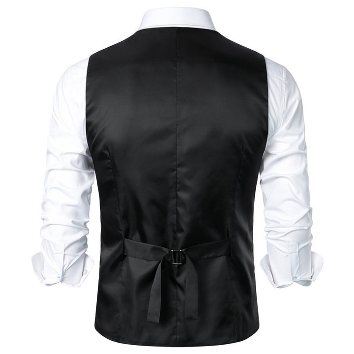 Herren elegante Anzugweste mit feinem Hahnentritt-Muster Echoarchiv