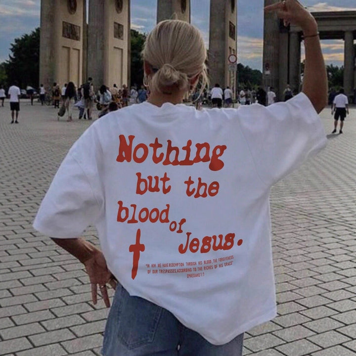 Damen Oversized T-Shirt mit kreativem Schriftzug und lässigem Schnitt Echo Archiv