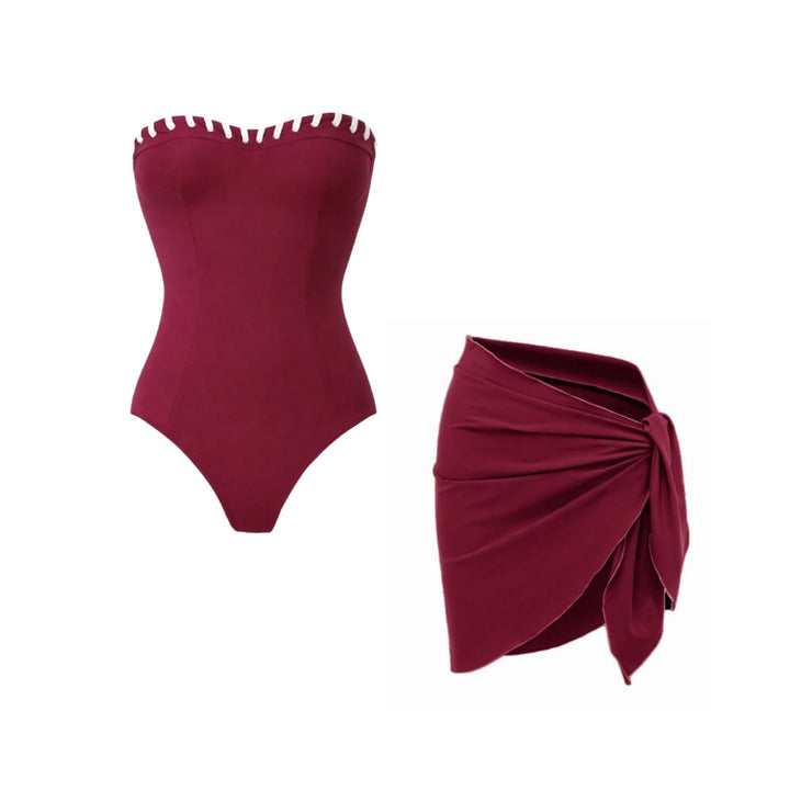 Damen Bikini-Set mit modischem High-Waist-Höschen und Latzhosen von Echo Archiv