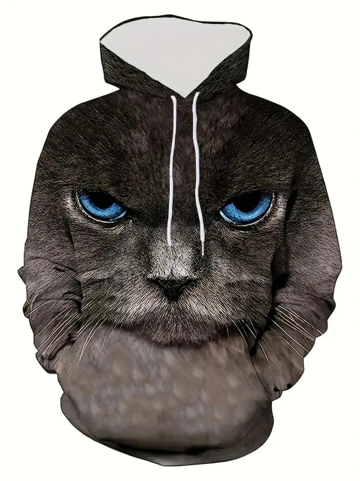 Damen Kapuzenpullover mit Wolf- und Schmetterlingsmotiv Echoarchiv